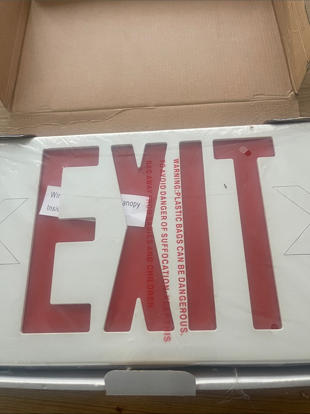 LED plastic Red EXIT Wall Sign battery operated